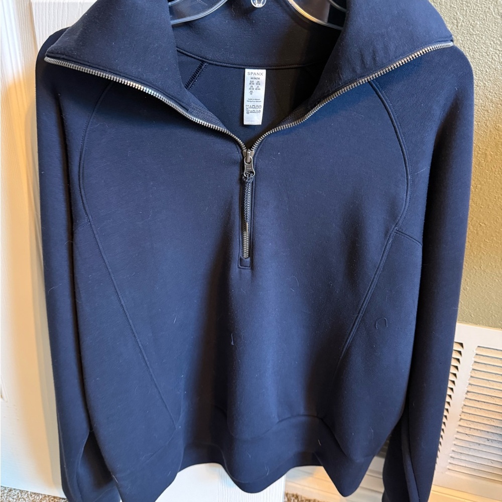SPANX Dark Blue Zip-Up Jacket